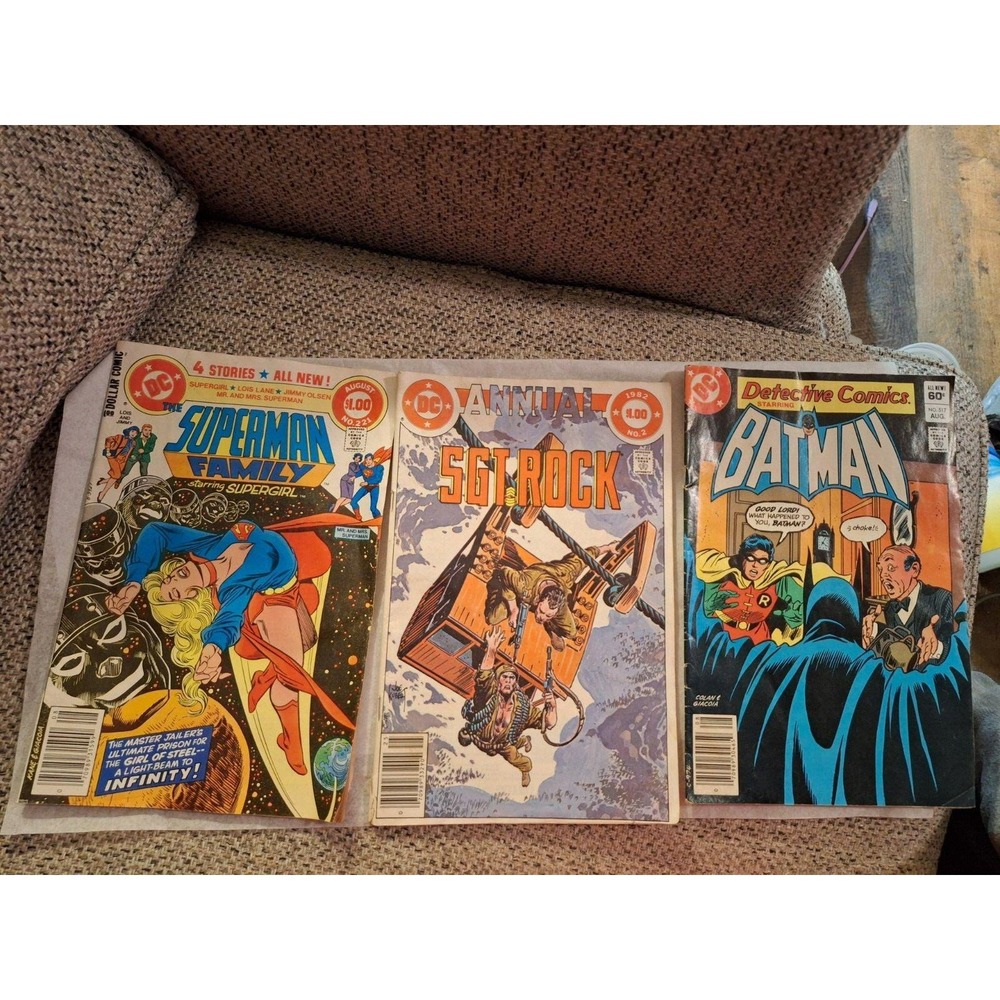 L5452:‎ Superman Family #221, Vol 1/SGT ROCK /DETECTIVE batman  lot of 3